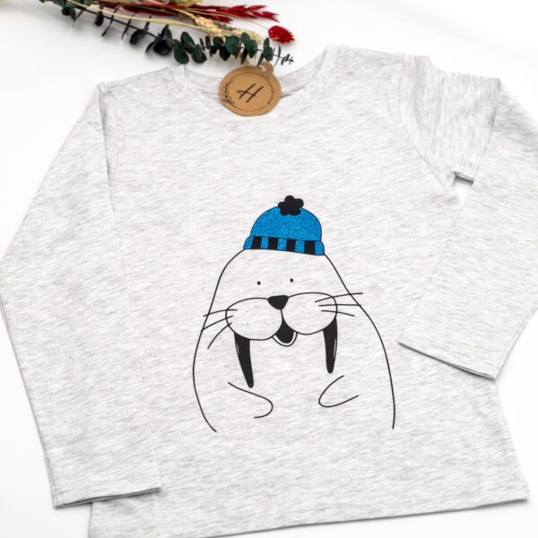 Longsleeve für Kinder "Walross" – Bild 2