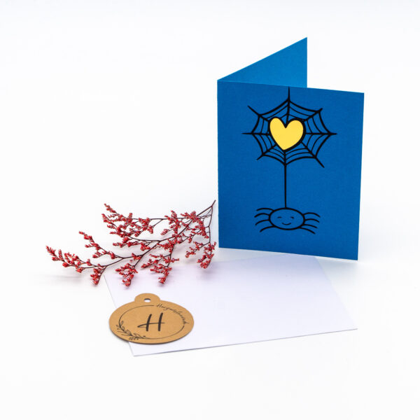 Karte "Spinne mit Goldeffekt"