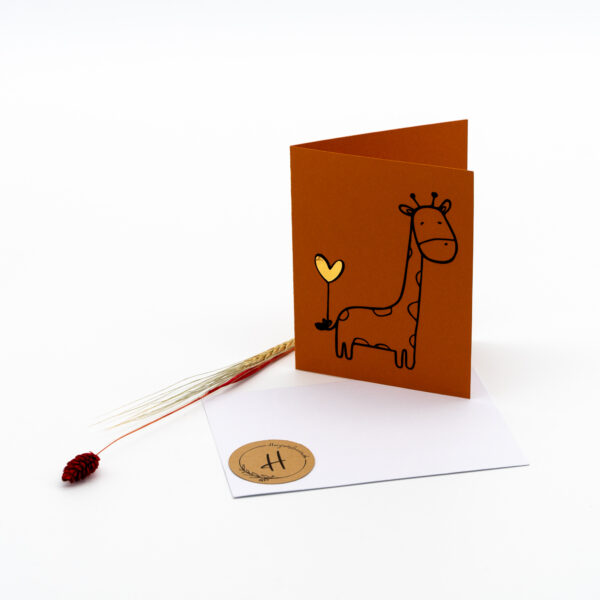 Karte "Giraffe mit Goldeffekt"