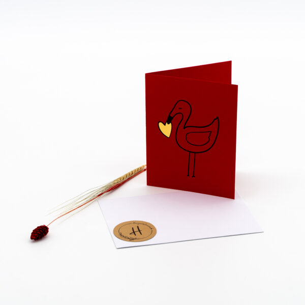 Karte "Flamingo mit Goldeffekt"