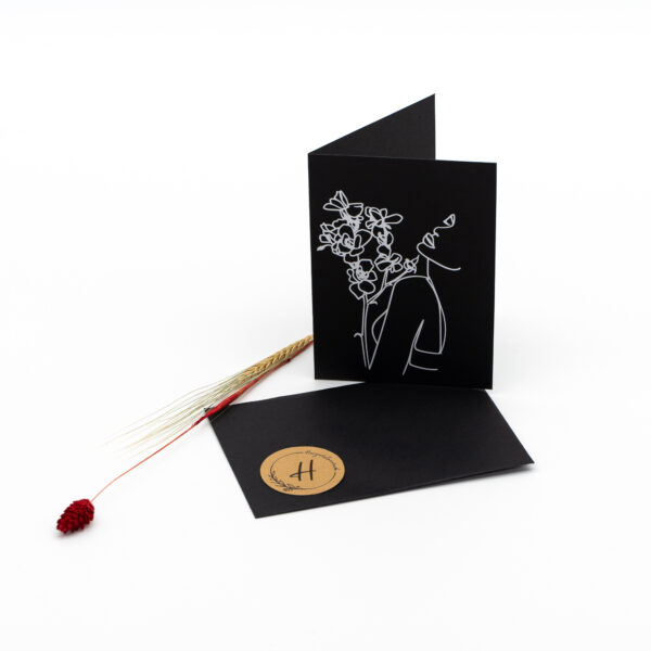 Design-Grußkarte "Frau mit Blumen 4"